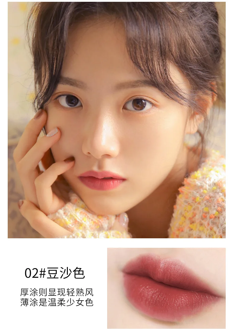 

Matte Lipstick Not Dry Waterproof Lip Balm Non Sticky 6 Colors Sexy Nude Pink Red Lip Tint Moist Lips Makeup Cosmetics