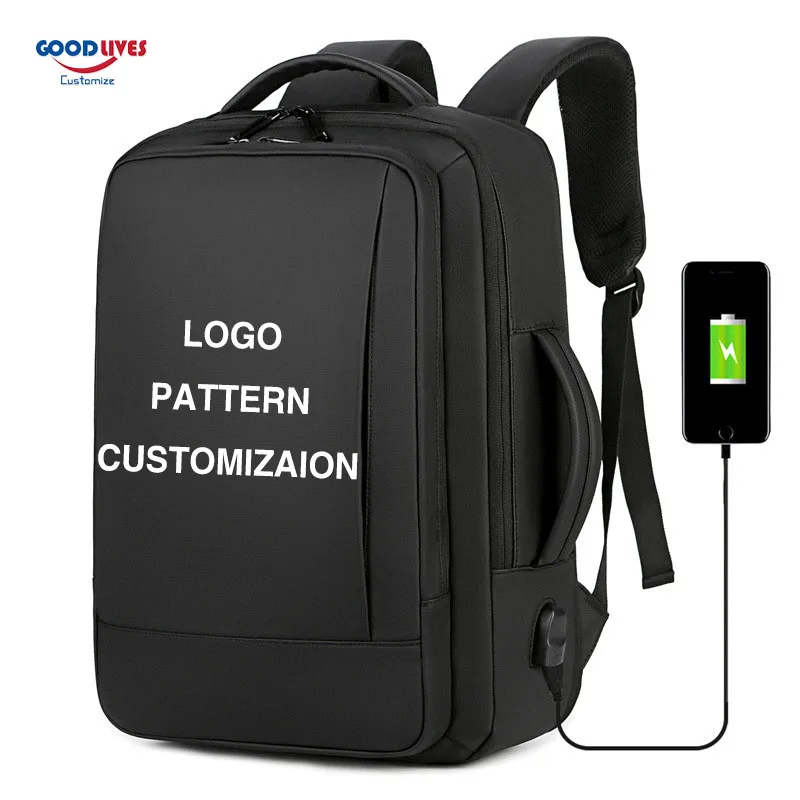 2022 New Fashion Expandable Office Business Backpack Multipurpose Men Waterproof Laptop Bagpack Personal Custom Logo Mochila