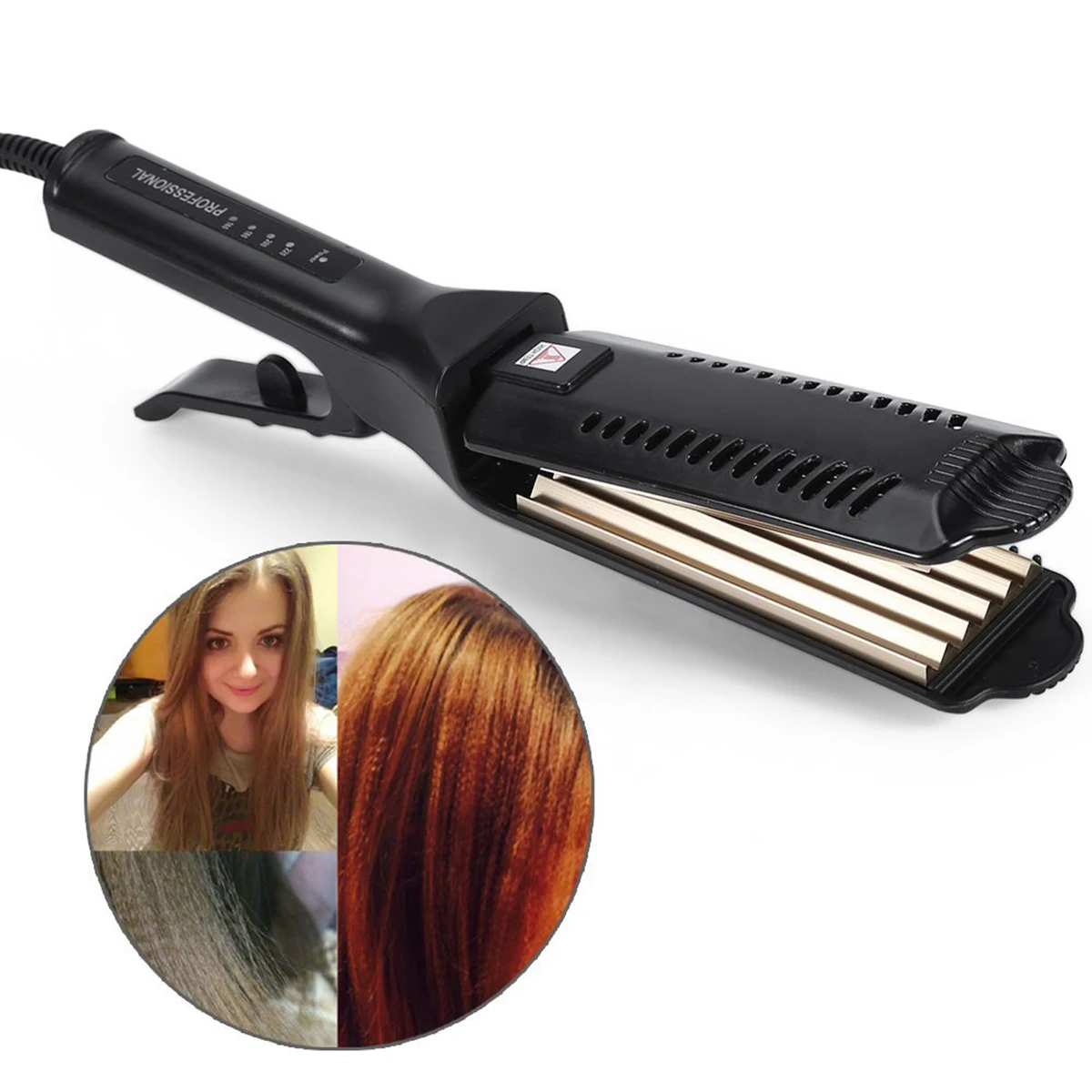 

Керамический турмалиновый выпрямитель для волос, плойка, 6 зубьев, гофрированные Волнистые Волосы Инструменты для укладки, США, кукуруза, хи...