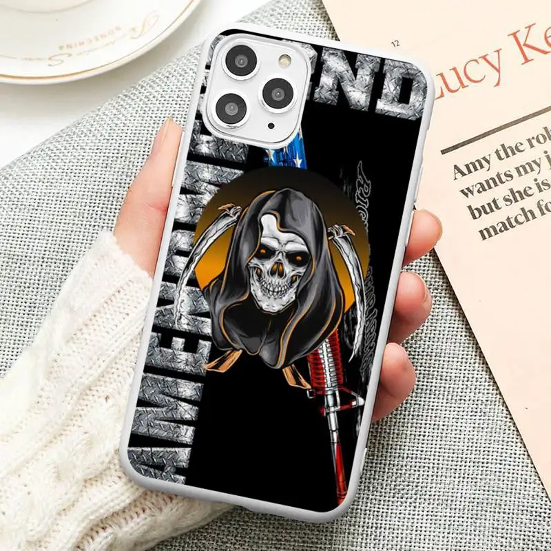 

Horror cool skull pattern Phone Case Candy Color for iPhone 6 6S 7 8 11 12 XS X SE 2020 XR mini pro Plus MAX funda cover shell