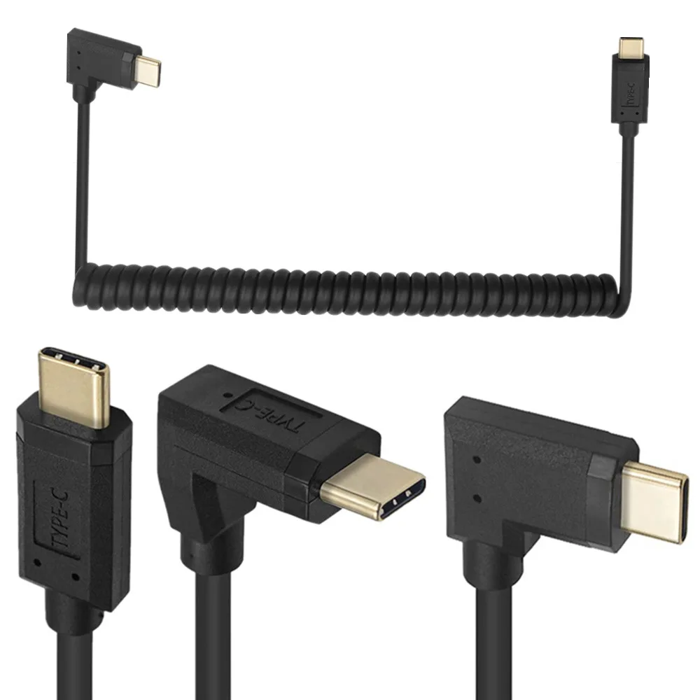 

USB3.1 Type-C Spring Extension Male To Male Cable 4K@60Hz 10Gbps USB-C Gen 2 Cord For Macbook Pro Nintendo Oculus Quest 1 2 VR