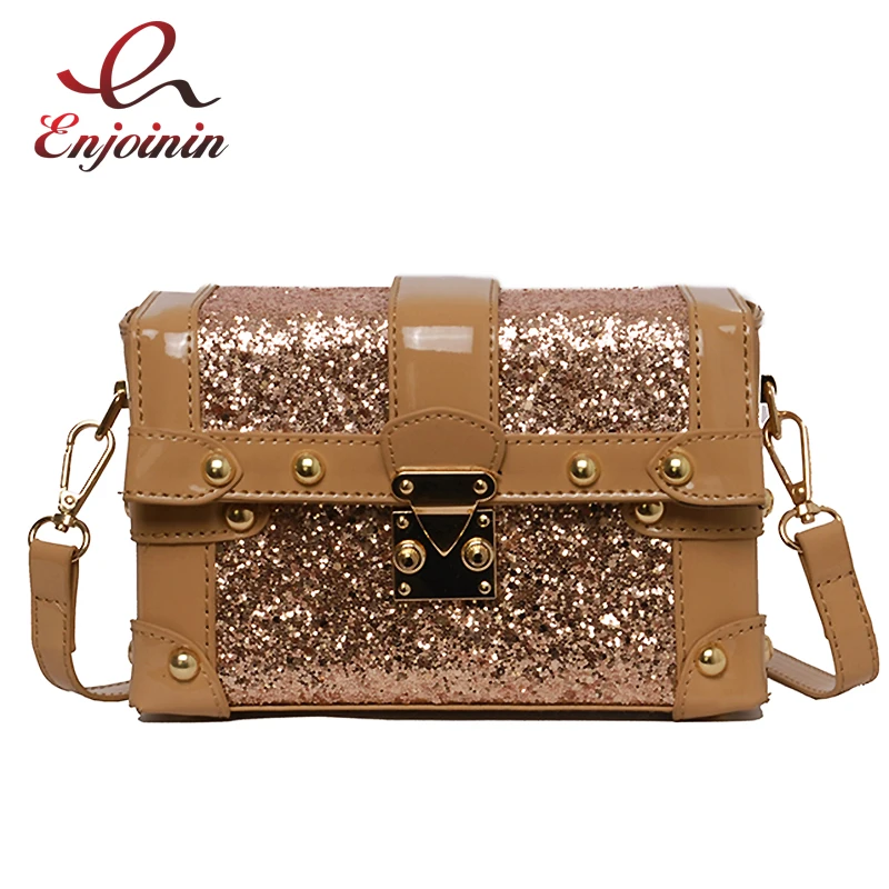 Модная женская Повседневная сумка на плечо с пряжкой из лакированной кожи