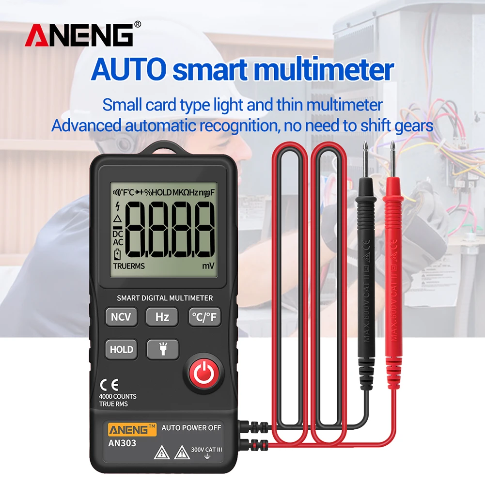 

4000 Counts LCD Display DC/AC Current Meter Resistance Tester Tester Meter Capacitance Meter Digital Multimeter