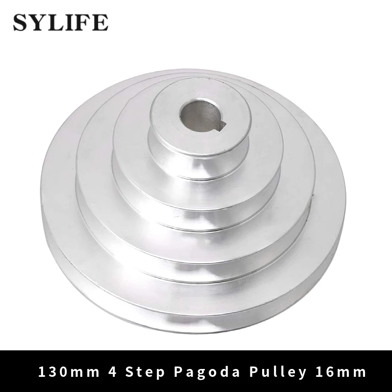 tipo Step Pagoda Polia Roda para V-belt Correia Dentada Diâmetro Exterior de Alumínio 41 mm a 130 mm 16 mm Furo um