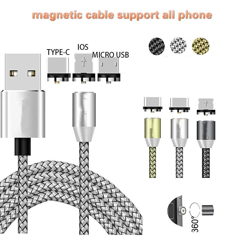 Магнитный зарядный кабель USB Type C для Xiaomi Mi Mix 2 Note 3 Lenovo K10 Plus K6 Enjoy Z6|Кабели мобильных