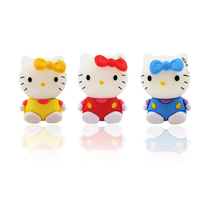 Милый мультяшный usb накопитель hello kitty флешка 64 ГБ 32 usb2.0 флешдрайв 128 МБ флеш карта