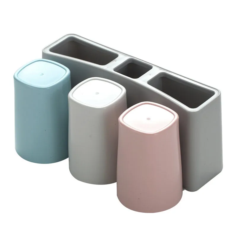 

Toothbrush Toiletries Toothpaste Holder Rack Toothbrush Holder With Cup Punch free Wall Mount Storage Rack Bathroom accessories
