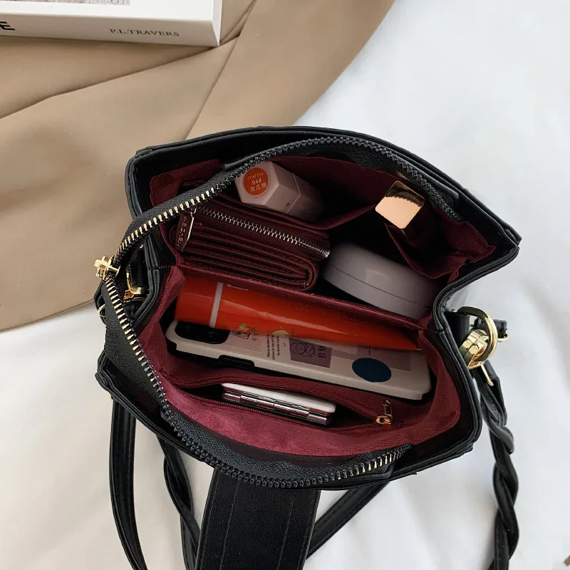 

Classic Retro Small Square Women's Bag Hot Sale Stone Pattern Shoulder Female Bags High Quality Leather Messenger Ladies Handbag