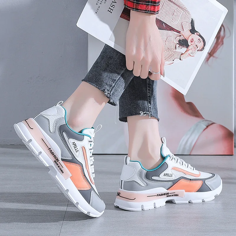 

Women's Shoes 2021 New Casual Sneakers Ladies Breathable Thick-Soled Sneakers Fashion Casual Shoes Outdoor Fitness Jogging Shoes
