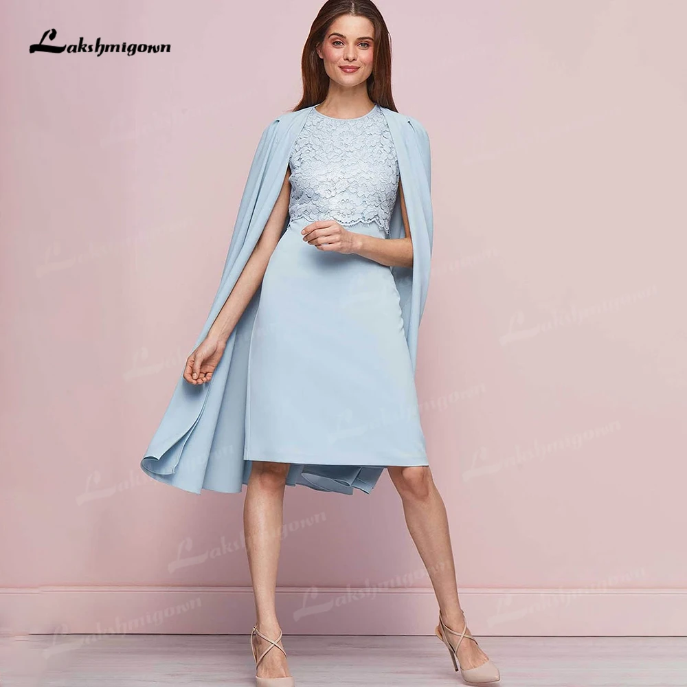 

Элегантное до колена, для мамы платья невесты, кружевной топ без рукавов, облегающие синие вечерние платья