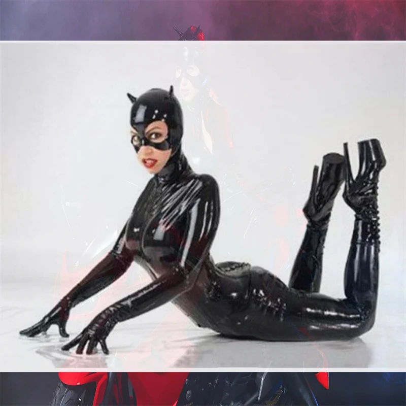 Европейский и американский плюс толстый код черный мягкий лакированный кожаный