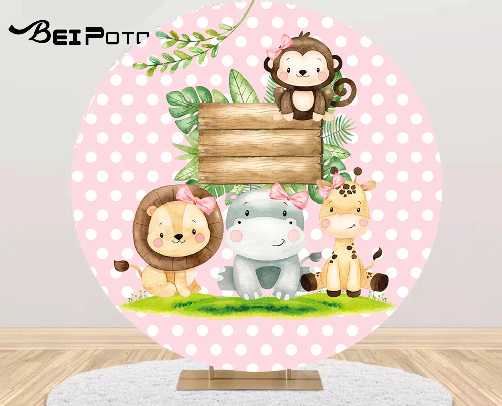 Для девочек в розовом цвете фон для фотосъемки с изображением диких животных baby