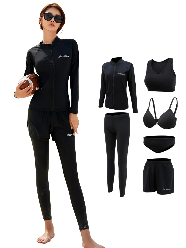 

Korean Couple Diving Suit Women's Split Dive Skin Men Sun-Proof Surfing Snorkeling Long Sleeve plus Size Drifting Swimsuit
