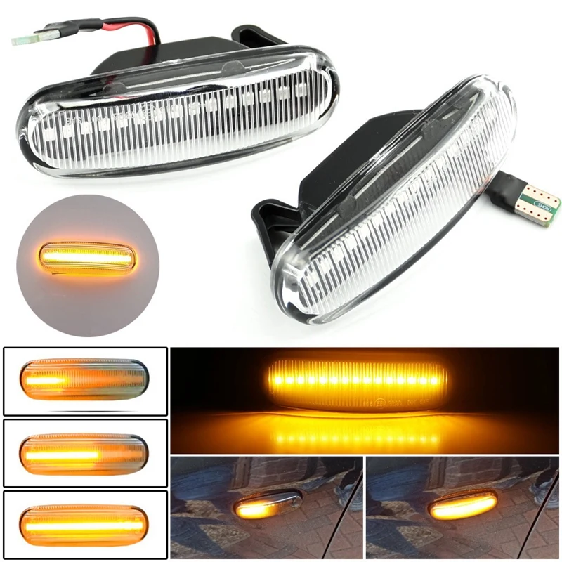 

Автомобильные светодиодные динамические боковые габаритные огни сигнальная лампа Поворотная лампа подходит для Fiat Panda Peugeot Citroen Lancia