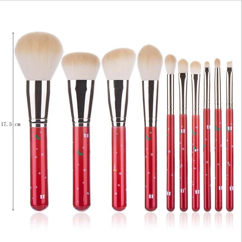 

10PCS Makeup Brush Set Man-Made Fiber Blush Eyebrow Eye Shadow Eyeliner Eyeliner Makeup Brush Tool Christmas Gift