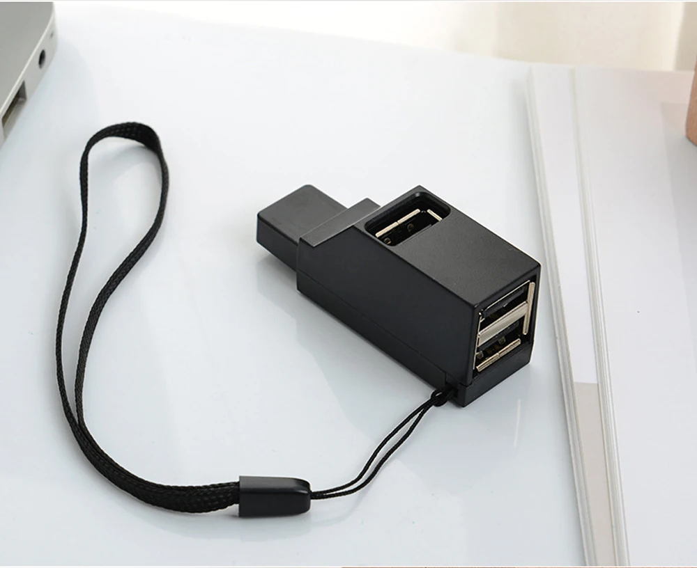 Мини-концентратор USB 2 0 3 порта с функцией зарядки для компьютера клавиатуры