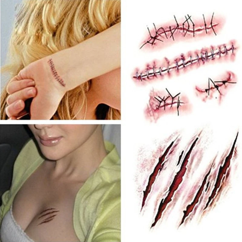 Искусственные татуировки с искусственной кожей кровавый макияж украшение на