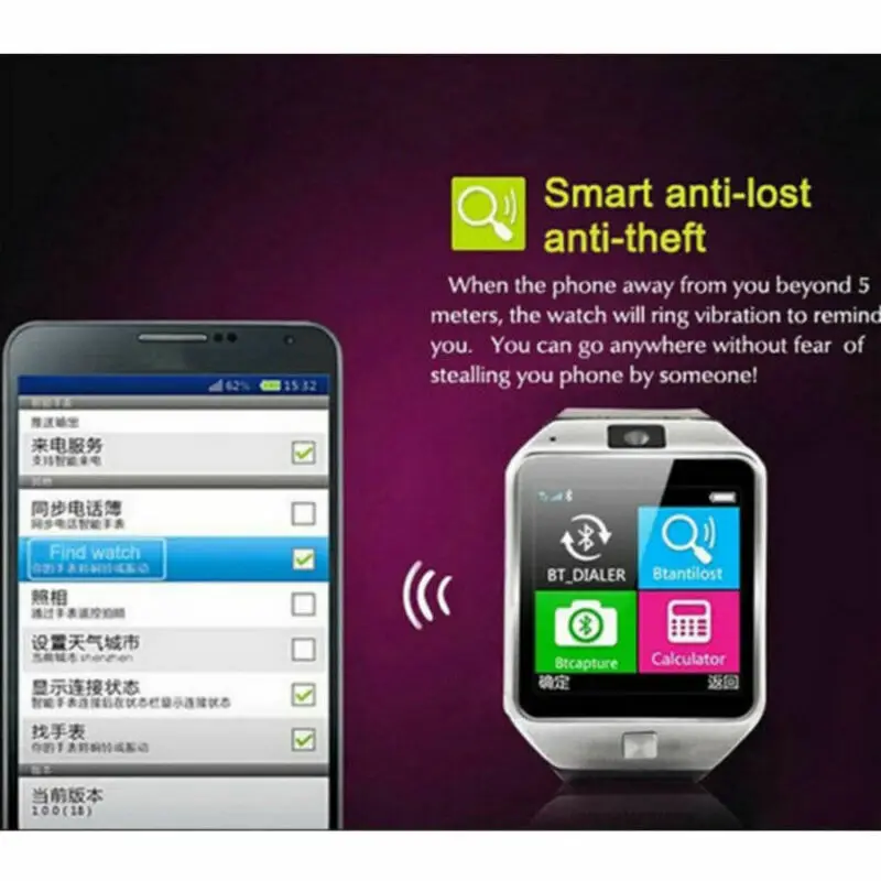Новейшие умные часы DZ09 с Bluetooth камерой слотом для SIM карты HTC Samsung телефона