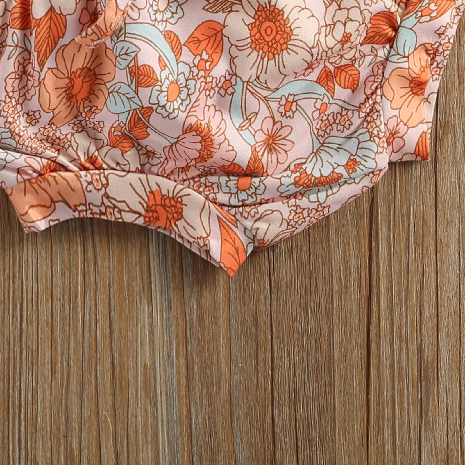 

2021 Infant Short-sleeved Romper + Shorts + Headband, Button Design, Flower Print Sweet Summer Clothing Hot Sale