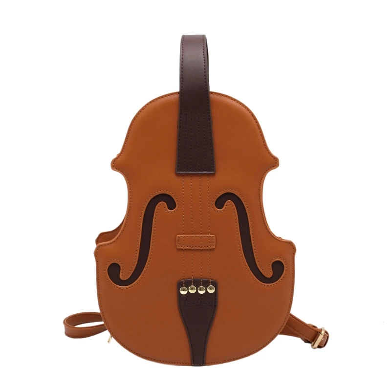 

Violin Shape PU Leather Backpack School Handbag Travel Daypack for Teenager Girl G5AE