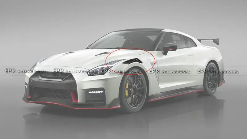 Для Nissan GTR R35 NIS Стиль углеродного волокна переднее крыло отделка вентиляционных отверстий 2 шт 2008- нисмо Впускной воздуховод