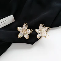 hand woven flowers stud earrings women unusual from 2022 earring woman womens earings fashion jewelry accessories