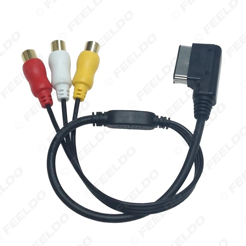 Автомобильный медиа-музыкальный 3-RCA разъем FEELDO интерфейс MDI/AMI AUX кабель для Audi