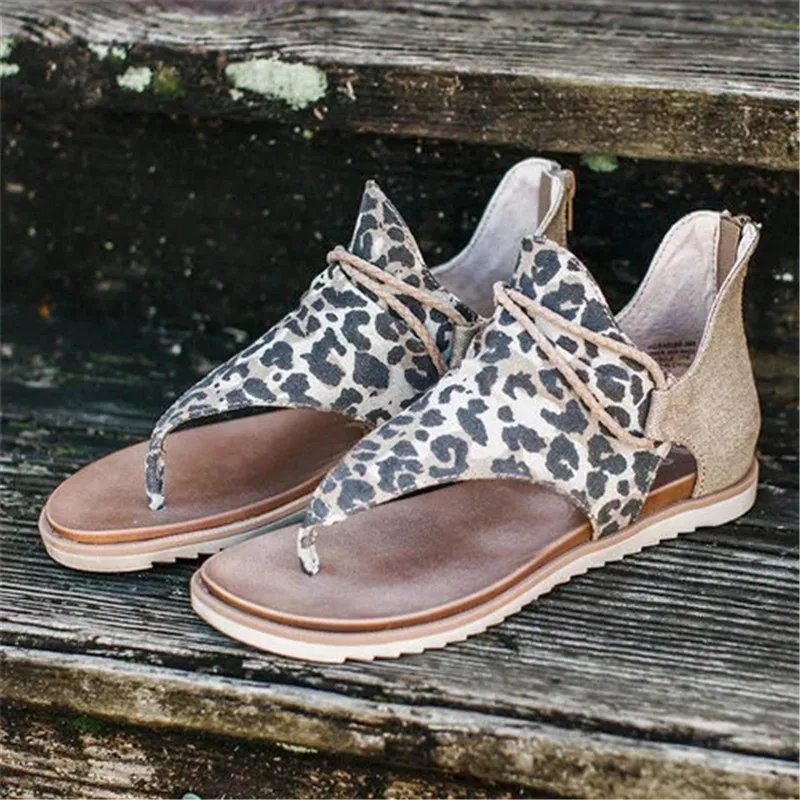 

Women Flat Sandals Breathable Anti-slip Back Zipper Open Toe for Summer Beach NYZ Shop