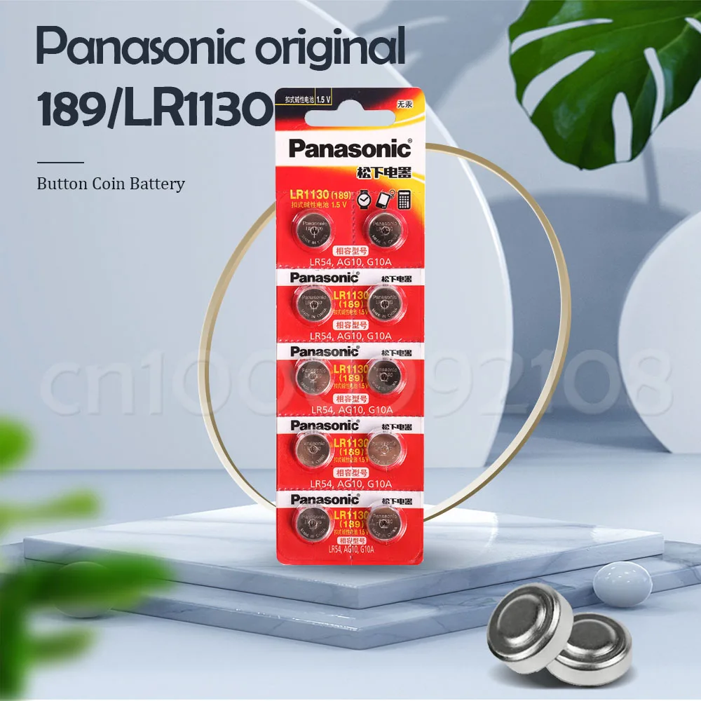 Кнопочная батарейка Panasonic LR1130 LR 1130 1 5 в монета 189 AG10 V10GA L1131 SR1130W SR1130 389 LR54 SR54 Щелочная