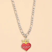 trendy love heart flame pendant necklace gift simple jewelry for women
