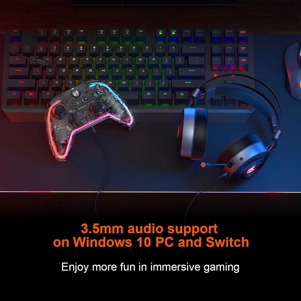 Проводной геймпад контроллер с джойстиком для Switch/PS5/PS4/PC 6-осевым гироскопом