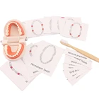 Игрушки Монтессори для обучения жизненным навыкам, игрушки с имитацией зубов с обучающей карточкой, игрушка с бамбуковой щеткой, игрушка для раннего обучения для детей унисекс