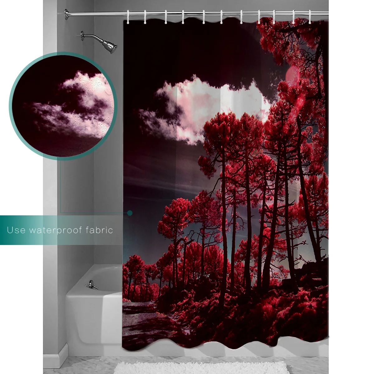 Forest Red Mangrove Shower Curtain Bathroom Decor Fabric Farmhouse | Дом и сад