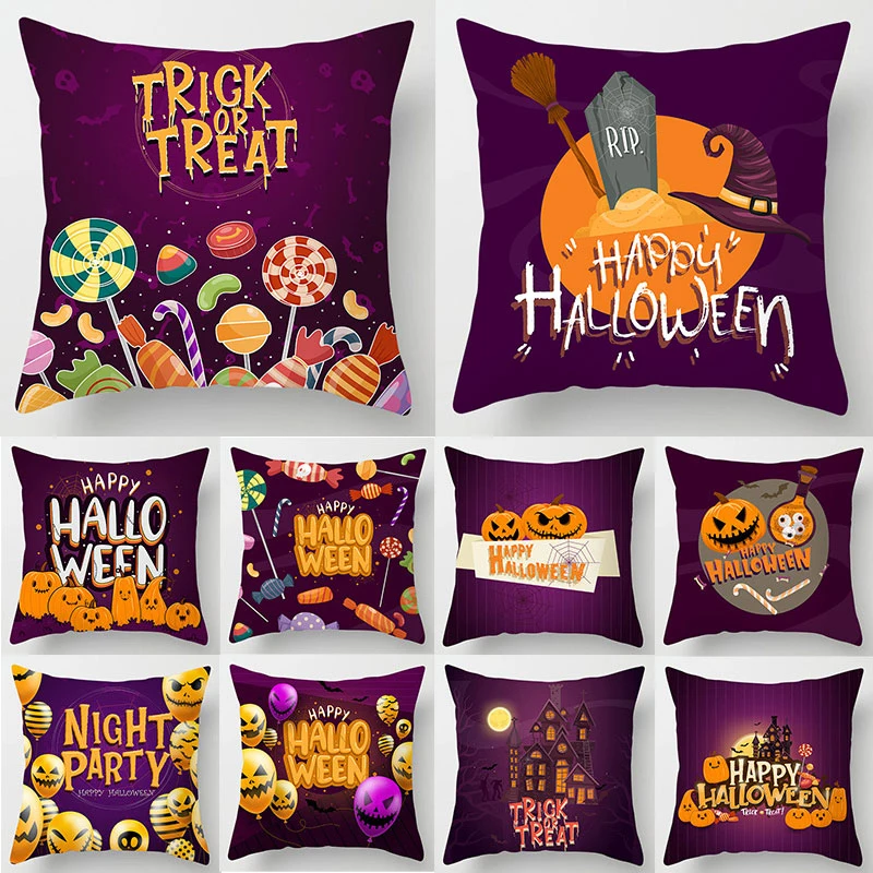 

Фиолетовая серия, диаметром 45*45 см, Осенний Декор для дома, благодарность, День благодарения, декоративные наволочки