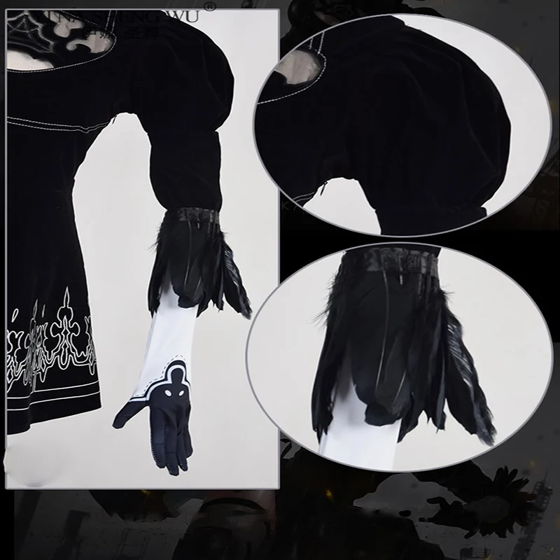 

Game Nier Automata Cosplay Costumes 2B Sexy Cosplay Clothing Women Outfit Set Fancy Halloween Girls Party Black Dress Full Set