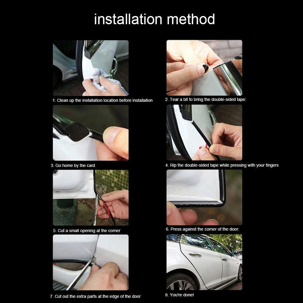 

10m Anti-collision Strip Universal Car Door Strips Rubber Edge Protective Edge Scratch Protector Trim Strip Car Styling Car Edge