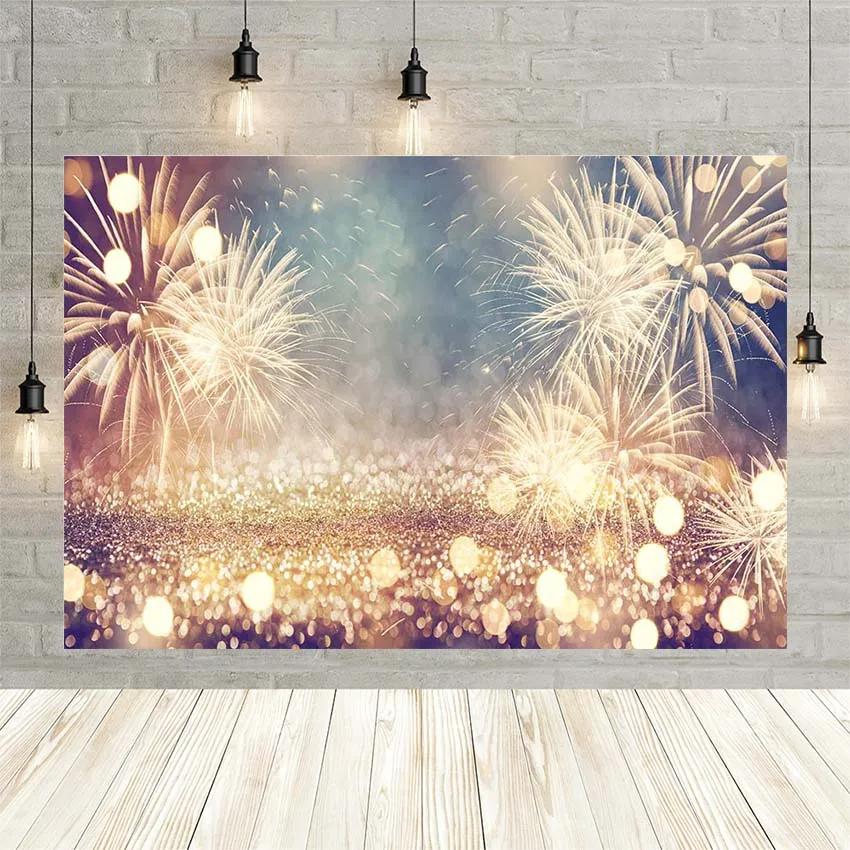 

Avezano Background for Photography Christmas Happy New Year Glitter Bokeh Fireworks Baby Portrait Decor Photo Backdrop Photocall