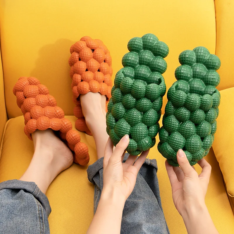 

NEW2022 Women Funny Litchi Slippers Soft EVA Lovers Indoor Massage Slipper Slip-on Female Home Floor Shoes Ladies Fashion Slides
