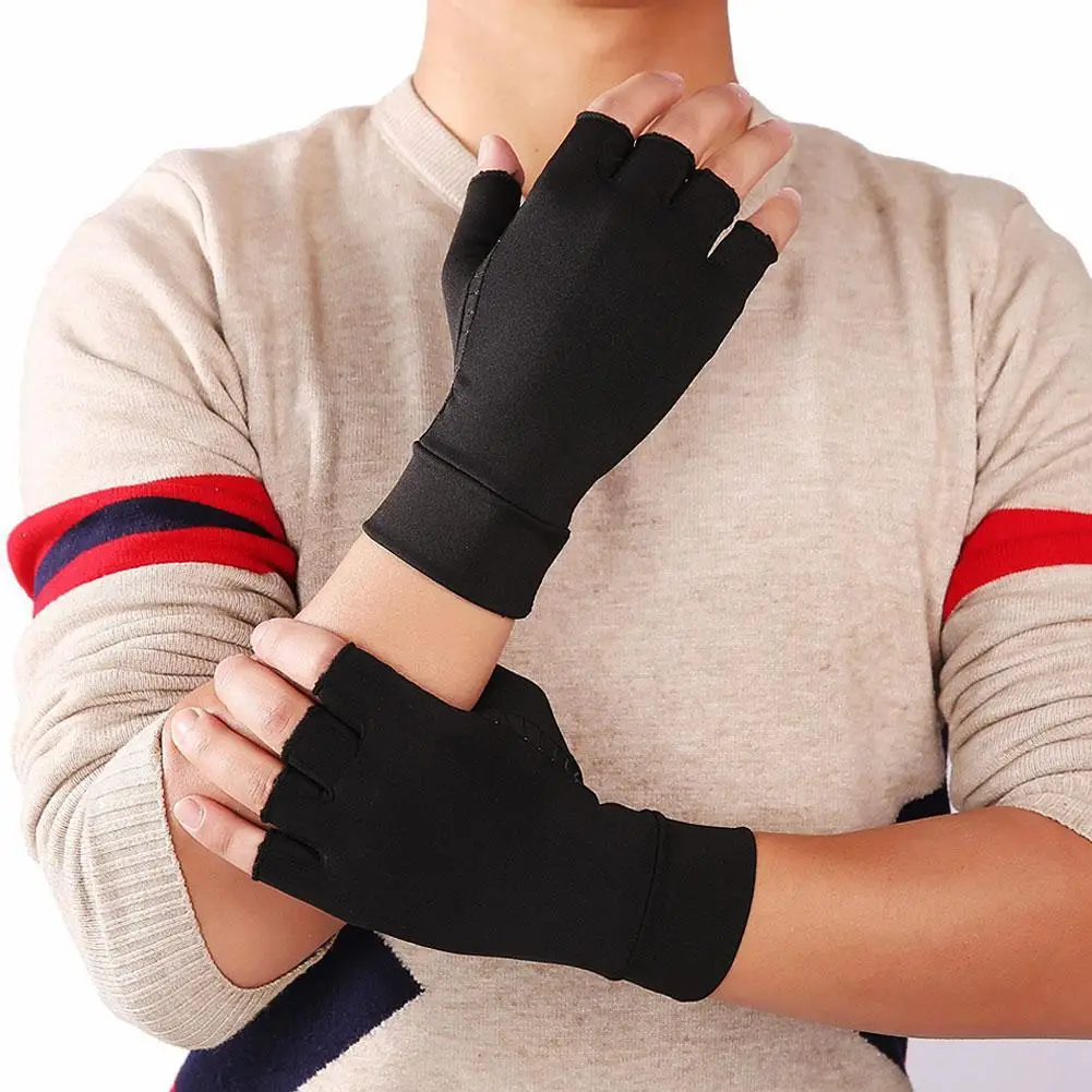 

HOT SALES!!!! 1 Pair Unisex Arthritis Pain Relief Recovery Half Finger Compression Gloves