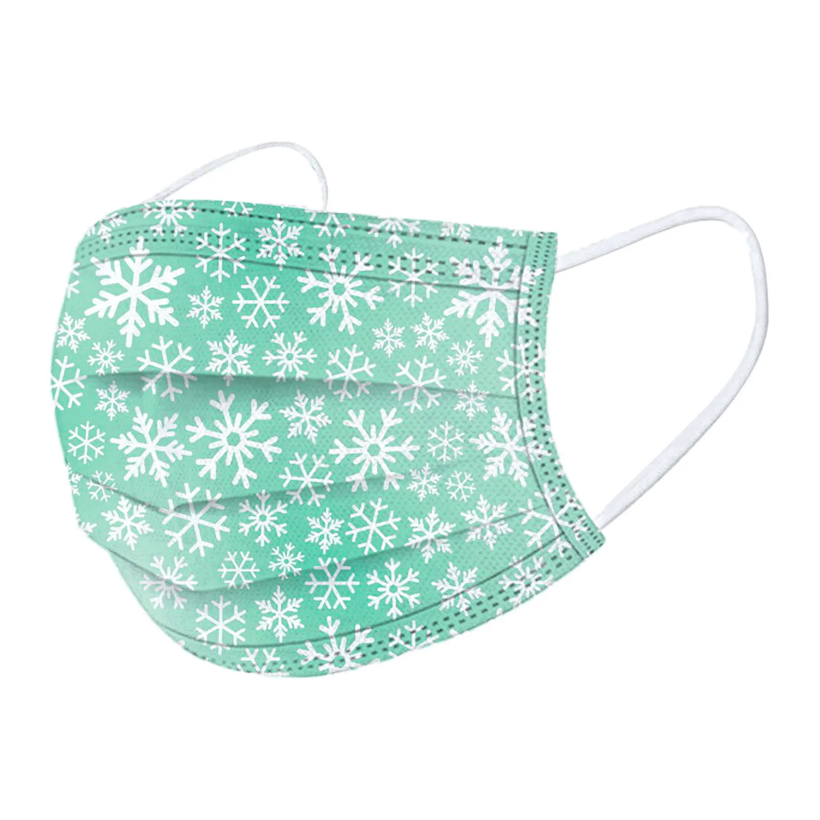 

50PC Children Snow Printed Three-Layer Dust-Proof Disposable Kid Mask Headband Face sunscreen Mascarilla desechable