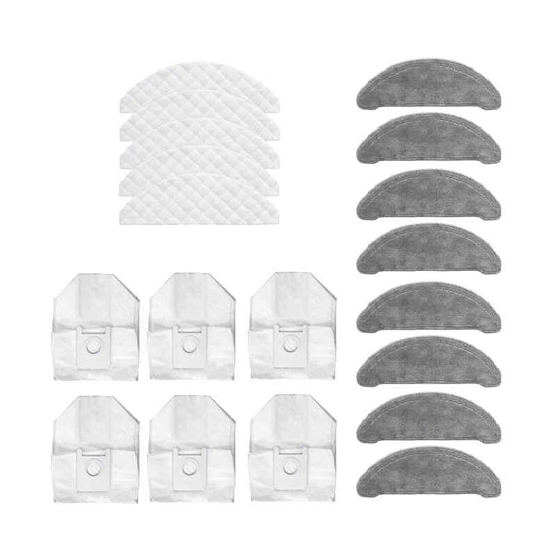 

19Pcs Disposable Wipes Dust Bags Recyclable Mops Cloths Parts Accessories for ROIDMI EVE Plus Robot Cleaner Sweeper