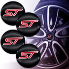 4 шт. 56 мм, алюминиевая наклейка на центральную крышку колеса, автомобильные детали, наклейка на центральную крышку колеса для ST- Ford- 2 3 4 MK2 MK3 Fiesta Kuga