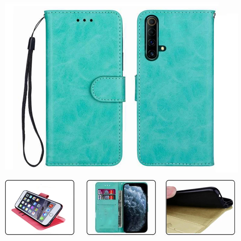 

For OPPO Realme X50 5G RMX2144 6.57" 2020 RealmeX50 Wallet Case High Quality Flip Leather Phone Shell Protective Cover Funda