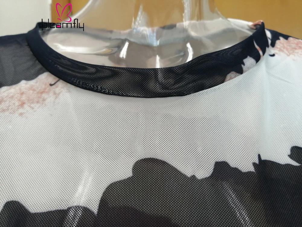 2019 женское летнее Сетчатое платье в полоску облегающее длиной выше колена мини