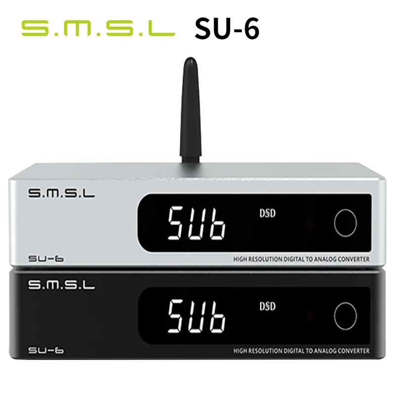 SMSL SU-6 декодер ES9038Q2M OPA1612 * 4 32 бит/768 кГц DSD512 Bluetooth 5 0 SU6 настольный мини аудио DAC с