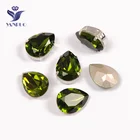 YANRUO 4320 капля Olivine пришивные камни стеклянные стразы заостренные камни для шитья кристаллы для рукоделия ювелирные изделия