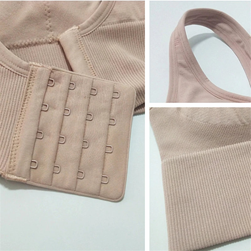 Женский бесшовный ударопрочный спортивный бюстгальтер Oyoo с пряжкой сзади для