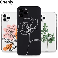 green plants soft silicone phone case for iphone 6s 7 8 11 12 mini plus pro x xs max xr se cases protection accessories cover