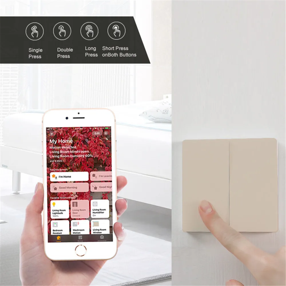 Оригинальный настенный выключатель Aqara умный светильник ZigBee переключатели с