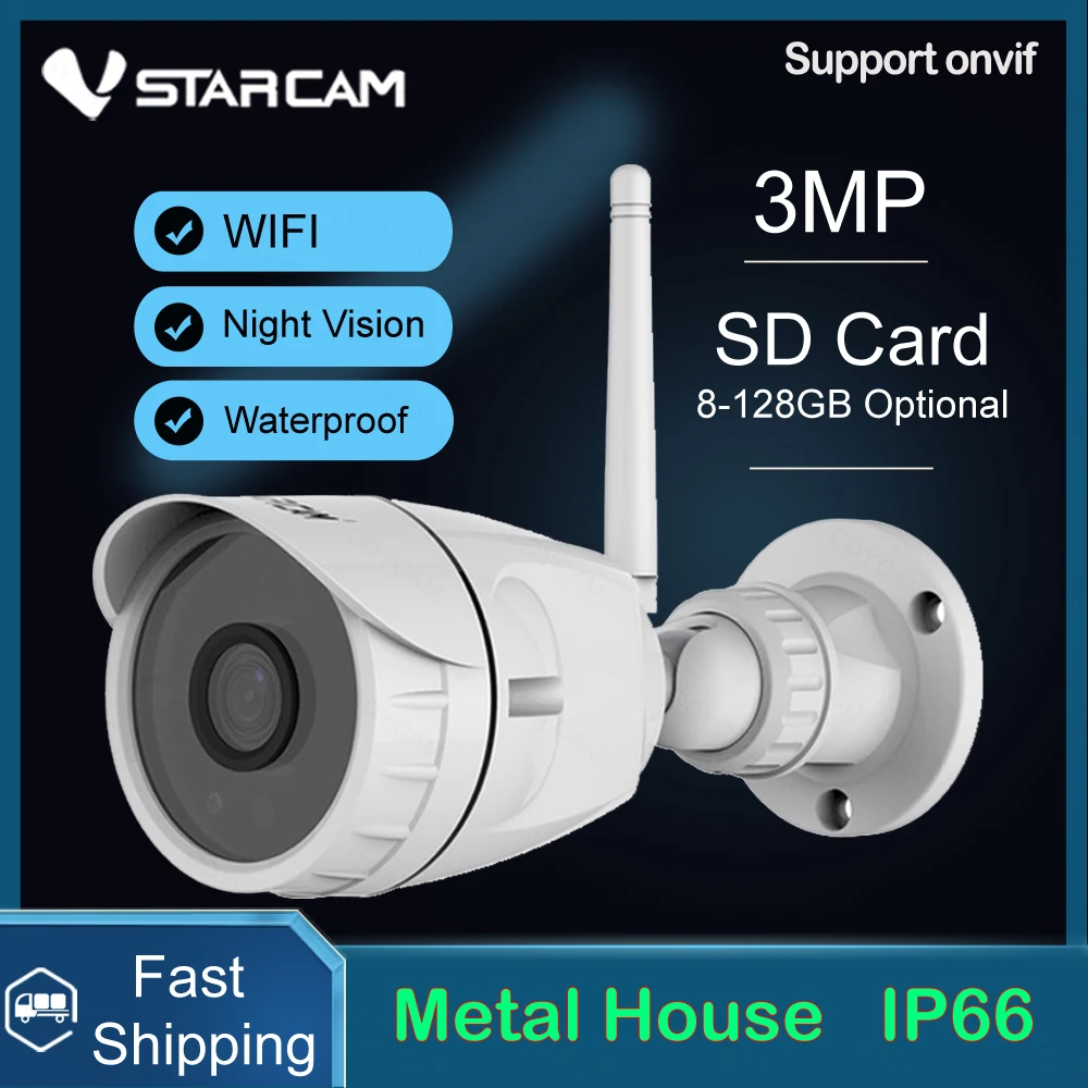 IP-камера Vstarcam 3 Мп 2 МП наружная камера Wifi IP66 водонепроницаемая цилиндрическая с